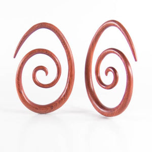 Blood Wood Oval Spirals (Pair)