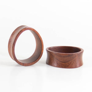 Blood Wood Oval Teardrop Tunnels (Pair) - Bare Bones Organics