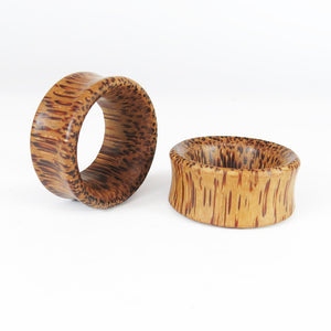Coconut Palm Wood Deep Concave Tunnels (Pair)