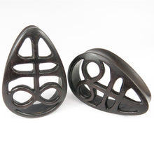Load image into Gallery viewer, Dark Raintree &quot;Leviathan Cross&quot; Teardrop Plugs