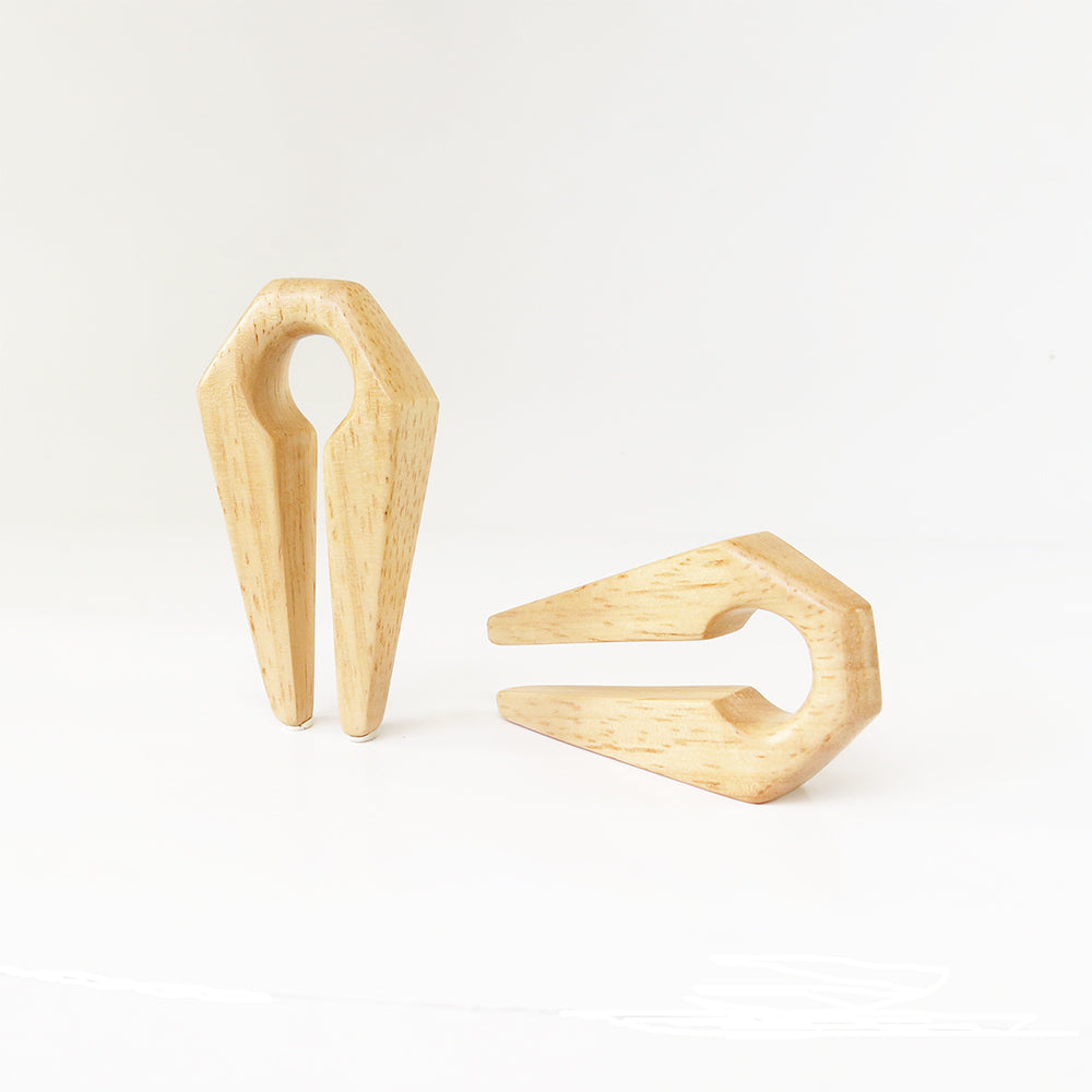 Hevea Wood Keyhole Ear Weights (Pair) - Bare Bones Organics